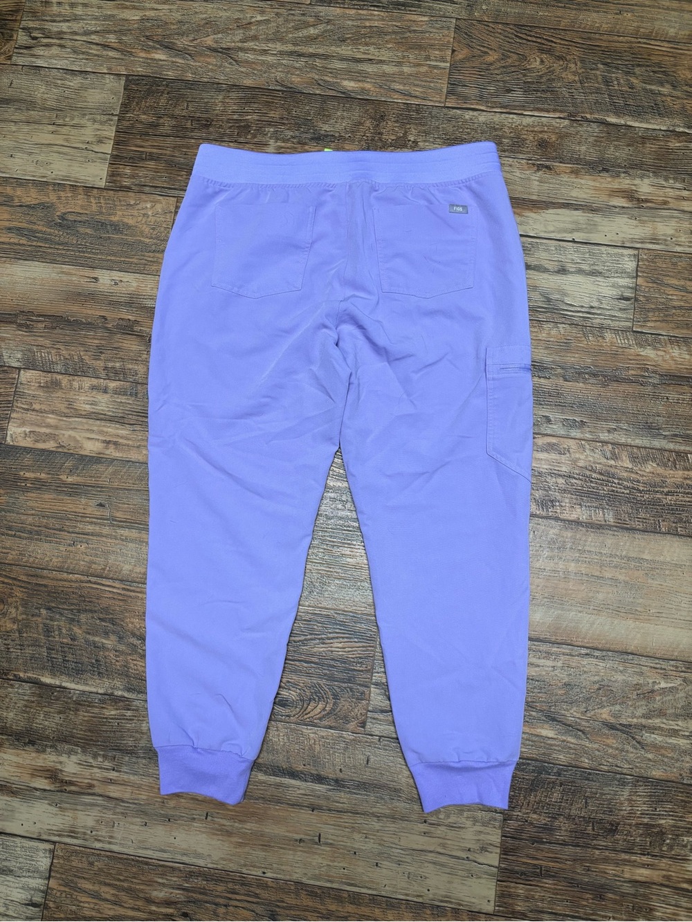 Figs Zamora Jogger Pants. Wild iris with Neon Drawstring petite large - Picture 2 of 3